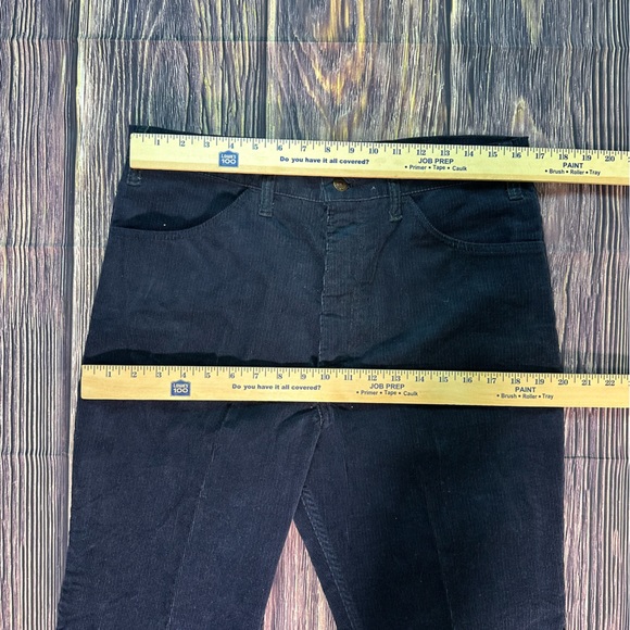 Vintage Men's Levi's Corduroy Bell Bottom Pants Navy 646 Talon - Picture 3 of 9